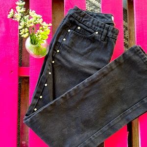 Micheal kors black denim silver studded jeans